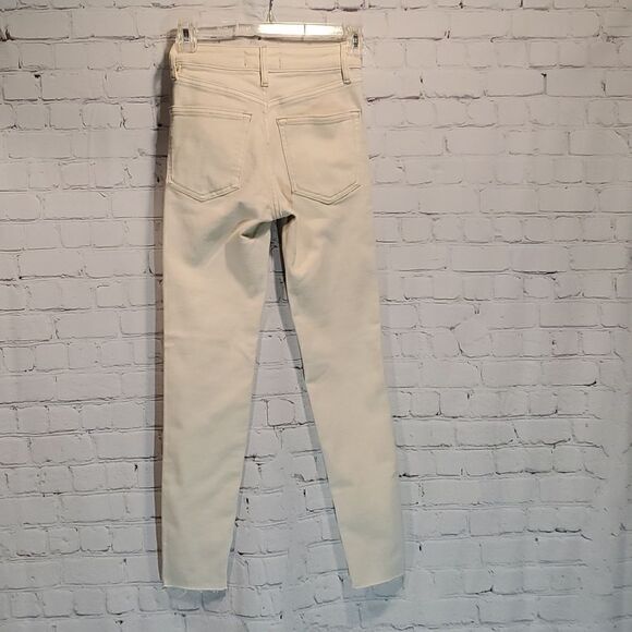 Free People high rise raw hem ivory jeans NWT size 24 - Picture 6 of 10